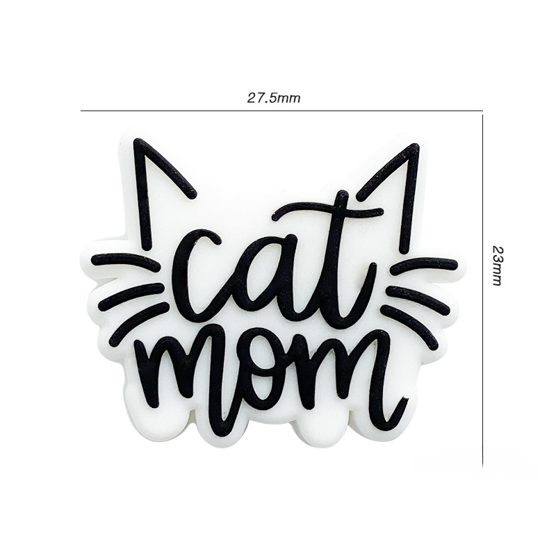 Wholesale 10pcs Silicone Cartoon Cat Mom Focal beads